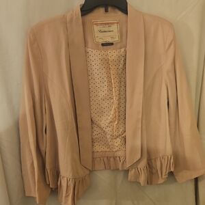 Cato Women's Blush Ruffle Blazer